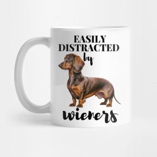 Easily Distracted By Wieners Dachshund Funny Weiner Dog Mug